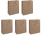 Sigel GT040/5 große Geschenktüten aus Kraftpapier, 5er Set, 33 x 26 cm, braun, Christmas with apples, Papier-Geschenktaschen Weihnachten