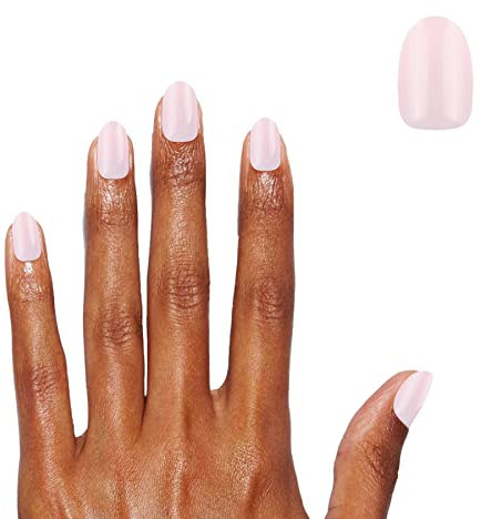 VIVID TELLA Pink Short Nails Light Color Oval Nail Tips Artificial Fake Nail Full Cover Jelly Professional Nail Tips Kit