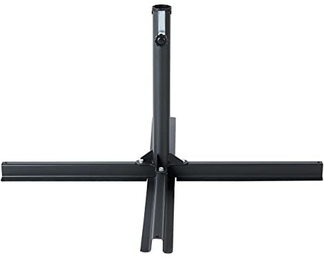 Base para sombrilla de metal negro 100 cm cruzada accesorio jardín Vicchio