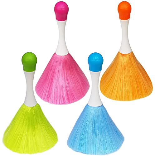 4 Pack 8 Hand Grips Microfiber Washable Duster,Electrostatic Feather Duster Brush,Cleaning Supplies for Book,Screen,Sofa,Car,Furniture,Photo Frames,Attracts Dust Like a Magnet Color