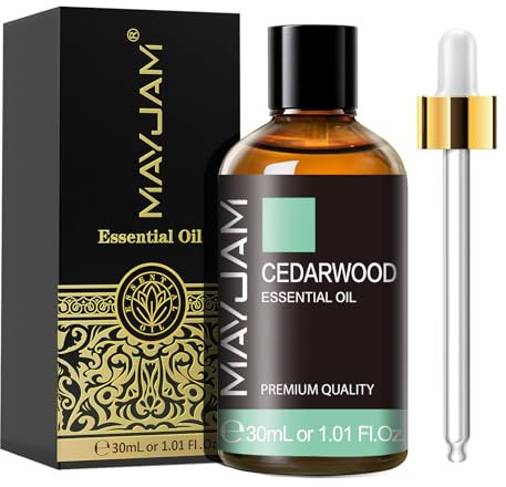 MAYJAM Huile Essentielle de Bois de Cèdre 30ML de Haute Qualité pour Diffuseur, Humidificateur, DIY, Home, Wardrobes