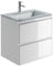 Go Bathrooms Newbold 600mm Gloss White Vanity Unit Includes White Glass Basin Wall Hung Storage Unit Bathroom Sink Unit