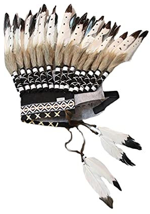 kowaku American Chief Indian Native Hat Feather Headdress für Halloween Karneval