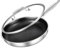 Inqibee Sauteuse en acier inoxydable triple épaisseur de 30,5 cm avec couvercle en verre, compatible avec tous les types de cuisinières