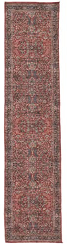 RugVista, Khalifa Oriental, Teppich, 80 x 350 cm, Läufer, Kurzflor, Modern, Oeko-TEX Standard 100, Wohnzimmer, Schlafzimmer, Esszimmer/Küche, Flur, Büro, Nur chemisch reinigen, Rot