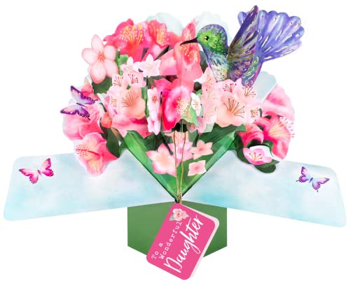 Pop Up Hummingbird & Flowers To A Wonderful Daughter Card Suit Any Occasion POP223M24