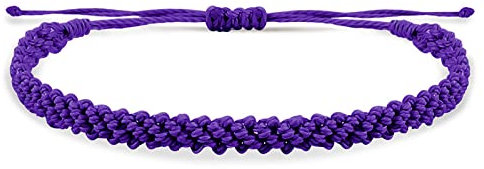 OLGER Bracelet À Main Tressée, Fil Ligne Bracelet Tressé À La Main Violet Corde Bracelet Réglable Couple Bracelet Bijoux Cadeau pour Ami Femmes Hommes Bracelets