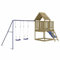 vidaXL Spielturm, Klettergerüst mit Rutsche Leiter Schaukel, Kinder Kletterturm mit Holzdach, Spiel-Zubehör für Garten, Holz Spielplatz, Imprägniertes Kiefernholz