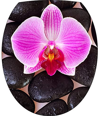 Jm-Déco Stickers WC, Stickers abattant de WC Orchidée