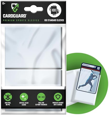 CardGuard Premium Strategy Sleeves 100 Ct, Premium Clear 100ct. Kartenhüllen - Kartenhüllen in Standardgröße zum Schutz von Sportkarten, Baseballkarten, Fußballkarten und Sammelkarten, Weiß