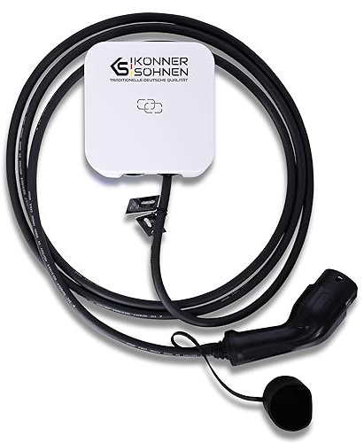 K&S Könner&Söhnen Tragbare Wallbox KS P32/1,Ladegerät Für Elektroautos 7 kW,Typ 2/32 A,Ladestation 230 V, Ladekabel 5 m,Zwei RFID-Karten,Wallbox Ladegerät für Innen- und Außenbereich, Schutzart IP65