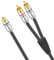 J&D Cavo RCA, 1 Femmina a 2 Maschio Splitter Y Corto Con Adattatore Placcato in Oro per Giradischi, 0,3 Meter