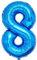 Vthoviwa 40 Zoll/18 Farbens Luftballon 8. Geburtstag Giant Foil Ballon Nummer, 0123456789,10-19,20-25,30,40,50,60,70,80,90 Party Luftballon Zahlen 8 Blau Helium Unterstützen