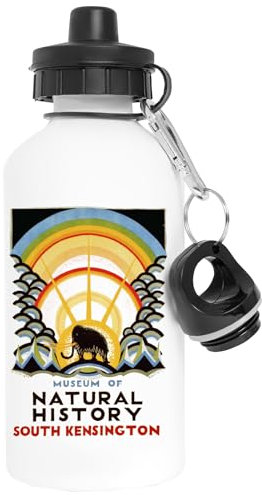 Vendax Museum Of Natural History Aluminium Weiß Wasserflasche Mit Schraubverschluss White Water Bottle With Screw Cap