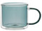 Soulnioi 300ML Colored Double Walled Glass Coffee Mugs, Glass Water Cup Milk Cup Tea Mug Insulated Coffee Mug with Handle for Hot&Cold Drink (Green)