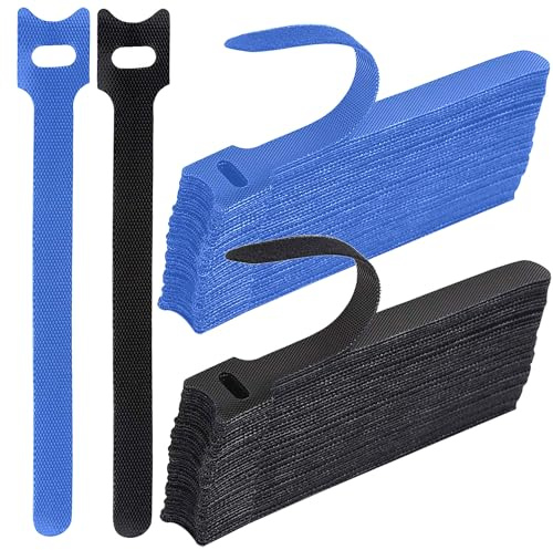 100 Pcs Verstellbare Kabelbinder, Mehrzweck-Schlaufenkabelbinder, Kabelbinder mit Schlaufenbefestigung, Wiederverwendbare Kabelbinder, Kabelmanagement-Kabelbinder, für Home-Office-Zubehör(2 Farben)