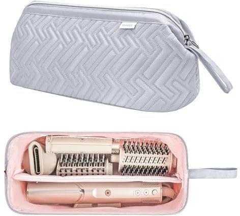 Leudes Hair Tools Travel Bag for Shark Flexstyle Carrying Case Portable Shark Hair Air Wrap Dryer Case Waterproof Dustproof Flat Curling Iron Travel Organizer (Light Gray)