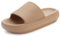Misolin Claquettes Femme Chaussons Hommes Douche Antidérapant Sandales Pantoufles Confortable Léger Piscine Plage Maison Sliders,Marron 39/40 EU