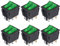 VEXUNGA Interruptor Doble Interruptores Basculante ON OFF 6 Terminales Pulsador Conmutador 15A 250VAC 20A 125VAC con Luz Verde Encendido/Apagado (6 Piezas)
