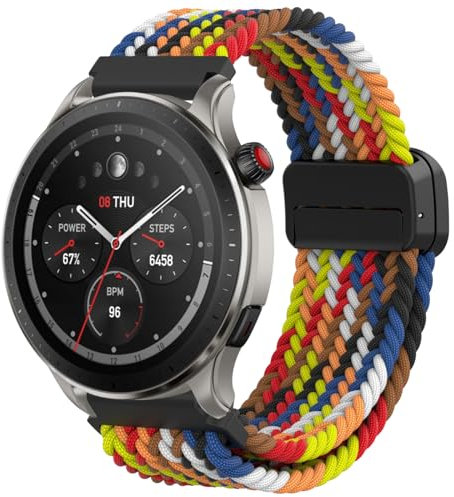 Bracelet Compatible avec Amazfit GTR 4/GTR 4 Pro/GTR 3/GTR 3 Pro/GTR 2/GTR 2e/GTR 47mm, 22mm Réglable Nylon Remplacement Bracelet pour Amazfit Balance/Bip 5/Stratos/Stratos 2/Stratos 2S/Stratos 3