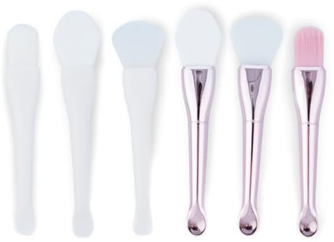 6 Lot de Pinceaux pour Masque en Silicone, Pinceau Applicateur pour le Visage en Silicone, Outil Mélange pour Appliquer de la Lotion pour le Corps À la Boue – Or Émeraude, Ivoire