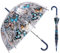 ThreeH Parapluie à bulles transparent Poignée courbée en plastique robuste Dôme transparent Ouverture automatique avec 8 nervures,Bleu