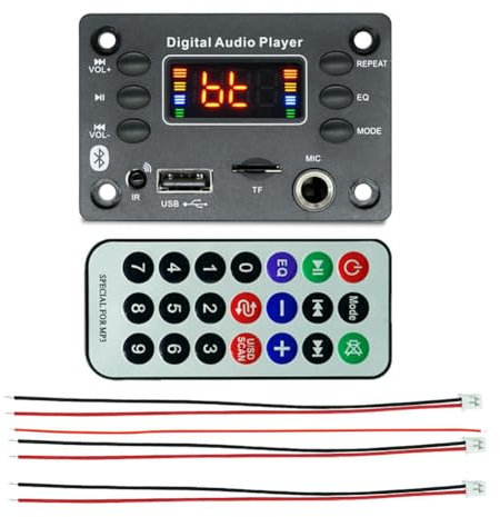 Paociuro Interfaccia Microfono Bluetooth Scheda di Decodifica Mp3 Scheda Amplificatore 2X25W Modulo Bluetooth Sostituzione Audio per Auto