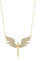 Einzelstück® Collana a forma di angelo, in argento sterling 925, oro rosa 14 carati, con ciondolo a forma di angelo custode, idea regalo per battesimo, donna, mamma, Zirconia cubica