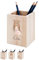 wunderwunsch® - Personalisierter Stiftehalter Kinder aus Holz - Kreativer und praktischer Schreibtisch-Organizer Kinder mit Namen - Perfektes Einschulung Geschenk und Geburtstag (Bär Blumen)