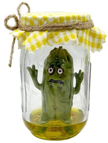 Dekofigur im Glas, schreiende Miniatur-Gurke, handgefertigt, niedlich, emotionale Unterstützung, stilvolle Gurken, Ornament für Heimdekoration, Wohnzimmer, Tisch