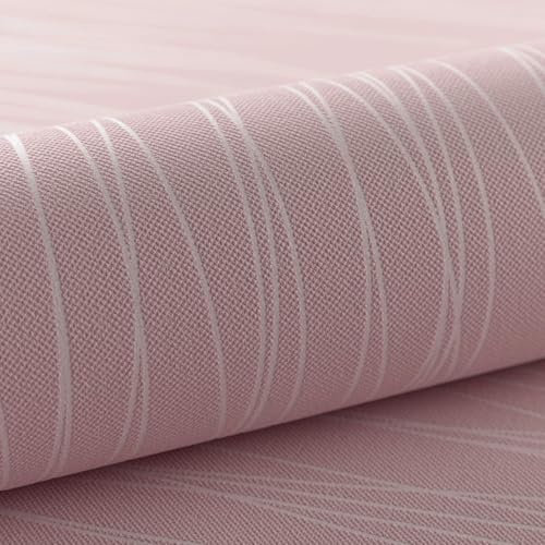 Beswitory 3D Pink Wallpaper for Bedroom, 2 Rolls=10.06m² Modern Metallic Glitter Striped Textured Embossed Wallpaper for Adults Teenager Kids Living Room Lounge Hallway Hall