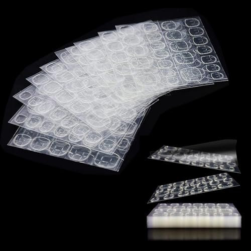 30 Sheets/720pcs Double Sided Nail Adhesive Tabs Breathable Fake Nail Glue Sticker Super Sticky False Nail Waterproof Breathable Jelly Adhesive Tab Glue Sticker for Fake