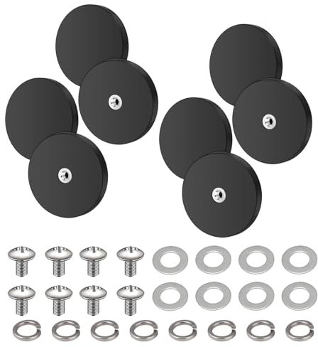 8 Stück Neodym Magnete Gummiert, Gummi Runde Magnete, Magnetsysteme, mit M4 Gewinde, für Schrauben Öse oder Haken