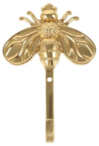 PASOLABE Gold Bee Hook for Wall, Bee Wall Hook Door Hanger Towel Hook Bee Coat Hook Decorative Hook for Bathroom Living Room Kitchen Decoration
