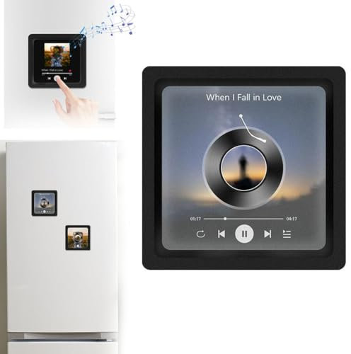 Custom Music Album Fridge Magnet,Custom Spotify Album Fridge Magnet with Photo Personalised Music Fridge Magnet Can Play Songs and Adjust Volume,Custom Fridge Magnet for Couples Music Lovers (A)