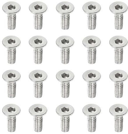 PATIKIL Tornillos M2 x 6 mm, Paquete de 100 Tornillos de Máquina de Acero Inoxidable 304 18-8, Perno Avellanado Plano, Tornillos de Accionamiento Hexagonal, Grado 6.8 de Fijaciones Rápidas