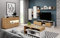 KEF-MEBLE Wohnzimmermöbel-Set Alice – Wohnwand mit Zwei Hängeschränken, Regal, TV-Tisch – Kommode mit LED 155x93,5x44 cm – Couchtisch 120x53x60 cm – Möbel für das Wohnzimmer
