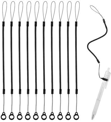 10 Stück Stift Lanyards, Elastisches Lanyard Band mit Silikonringen Einziehbares Stylus Band Klemmbrett Stiftband Anti-Verlust Tablet Stylus Halter zum Befestigen des Stylus am Touchscreen