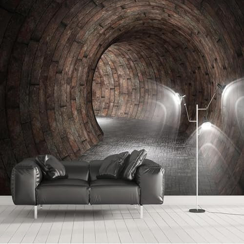 WEIMEIJIE Papier peint Mural 3d espace abstrait créatif restaurant café mur brique tunnel fond papier peint