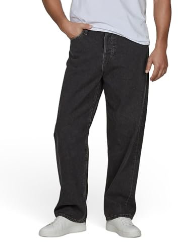 JACK & JONES JJIALEX JJCOOPER Jeans da uomo elasticizzati Baggy Fit Cotone Jeans Pantaloni Pantaloni Denim Blu Nero Grigio 30 31 32 33 34 36 38, Black Denim (12281038), 36W x 34L