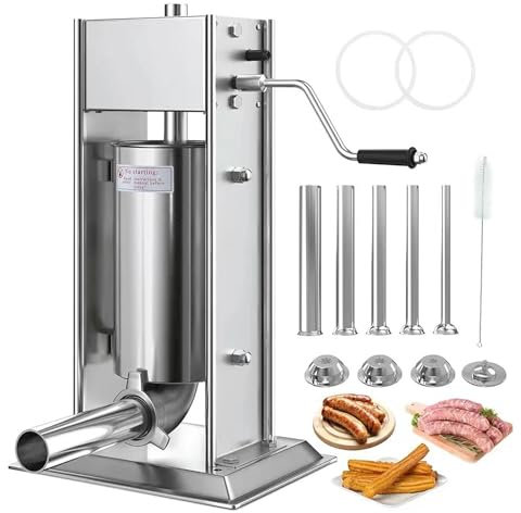 YXZQLOZ Stainless Steel Vertical Sausage Stuffer,2 in 1 Sausage Maker/Spanish Churro Maker (5L)