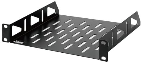 Tecmojo 1U Rack Shelf, 10 inch Universal Rack Mount Shelf, Vented Cantilever Tray for 10 inch Server & Network Cabinets (8in Depth)