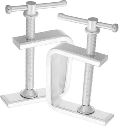 TEHAUX 2pcs Adjustable Desk Clamps for Woodworking Metal Furniture Corner Clamp Sectional Connector for DIY Projects Cabinet Installation