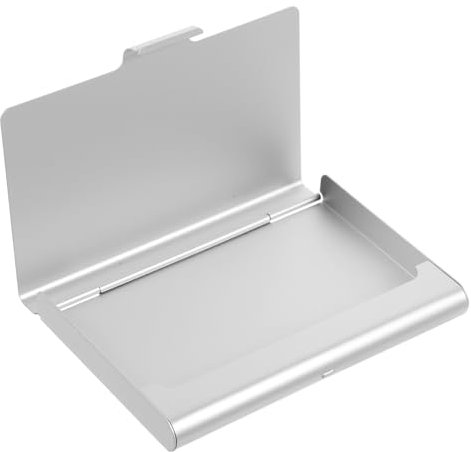 ROMISBABA Visitenkartenbox Aluminium Kompakt Stabile Kartenaufbewahrung Platzsparend Mit Großem Fassungsvermögen Für Bürogeschäfte