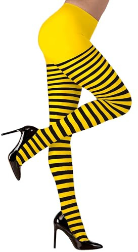 W WIDMANN MILANO Party Fashion - Strumpfhose, gestreift, 70 DEN, Halloween, Faschingskostüme