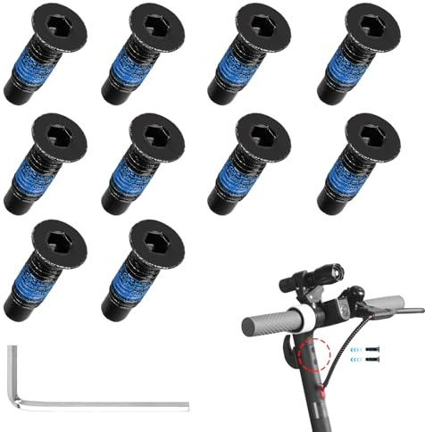 Jetstream 10 Pièces Vis pour Scooter, Vis pour Trottinette, Vis de Guidon de Scooter, compatible avec la Trottinette Électrique Xiaomi M365 G30 F30 F40, Avec 1 clé