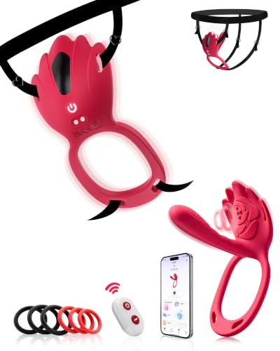 Tagnaff Butterfly Vibrator Set mit KI-Steuerung & 6 Penisringen für Frauen