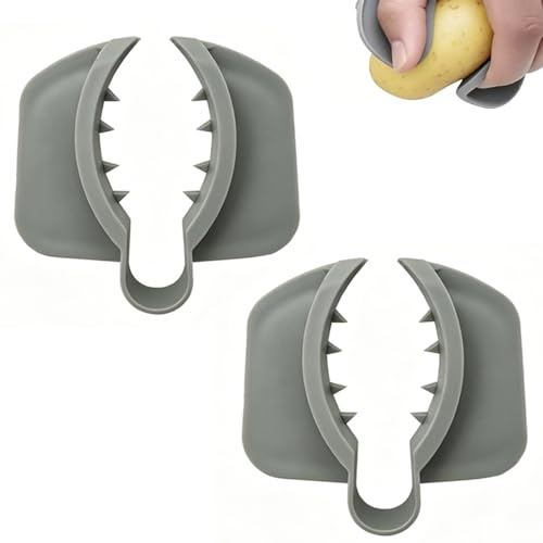 Kitchen Finger Guard,2pcs Gray Mandoline Slicer Protection, Non-Slip Ergonomic Design for Vegetables Cutting, Professional Grade Kitchen Accessory