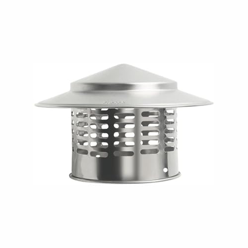 Stainless Steel Chimney Cap, Roof Flue Cowl, Rain Snow Hat, Mesh Protector Cover for Exhaust Tube End, Vent Top, Flue Pipe(110mm / 4.33in)