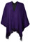ZLYC Damen Herbst/Winter Weiche Schlichte Gestricktes Cashmere Poncho Capes Retro - Stil Cardigans Pullover Mantel mit Fransen, Lila, Einheitsgröße